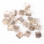 Metalen lint klemmetjes 6x7mm Zilver